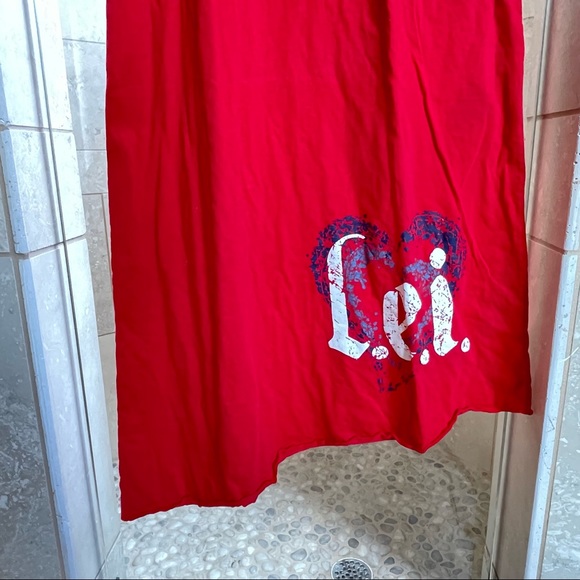 Vintage L.E.I. red 100% cotton spaghetti strap maxi sleepwear dress - Picture 5 of 10